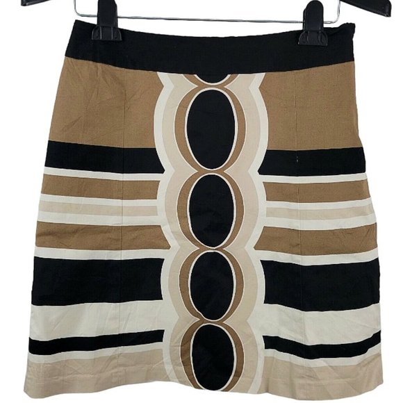 Merona Dresses & Skirts - Merona Collection Women's Geometric Print Pencil Cut Skirt Beige/Black Size 16